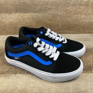 VANS BMX Old Skool Black Blue Canvas Suede Shoes Mens 5 Womens 6.5 NEW